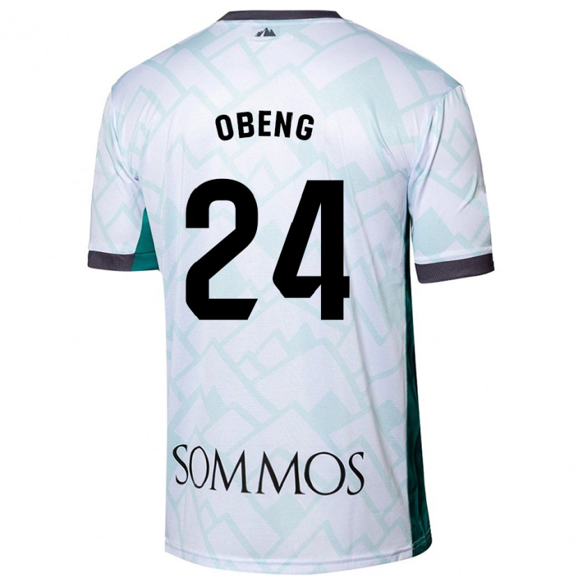 Danxen Hombre Camiseta Samuel Obeng #24 Blanco Verde 2ª Equipación 2024/25 La Camisa México