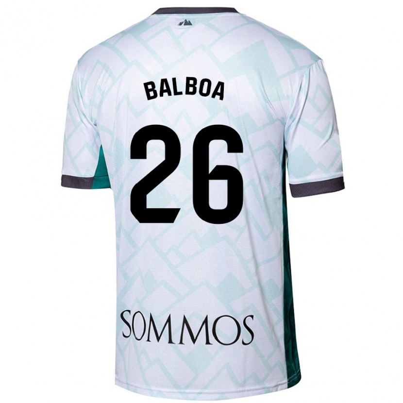 Danxen Hombre Camiseta Álex Balboa #26 Blanco Verde 2ª Equipación 2024/25 La Camisa México