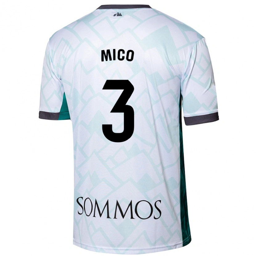 Danxen Hombre Camiseta Sara Micó #3 Blanco Verde 2ª Equipación 2024/25 La Camisa México