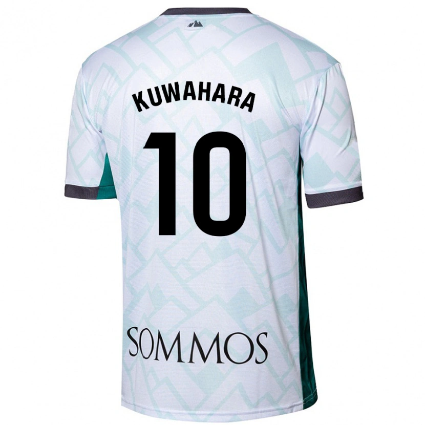 Danxen Hombre Camiseta Akane Kuwahara #10 Blanco Verde 2ª Equipación 2024/25 La Camisa México