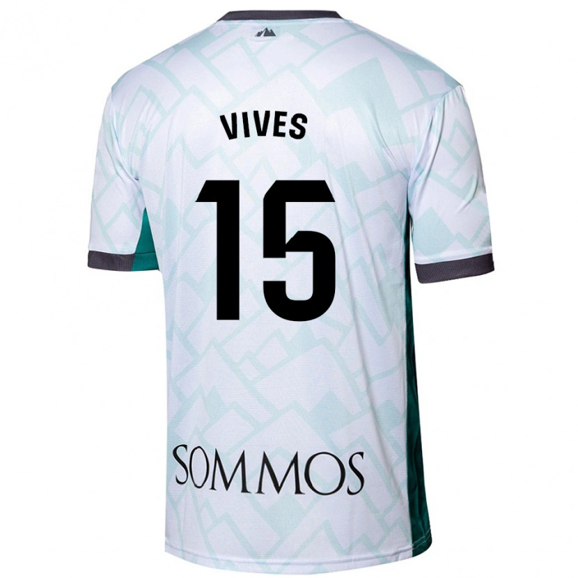 Danxen Hombre Camiseta Helena Vives #15 Blanco Verde 2ª Equipación 2024/25 La Camisa México