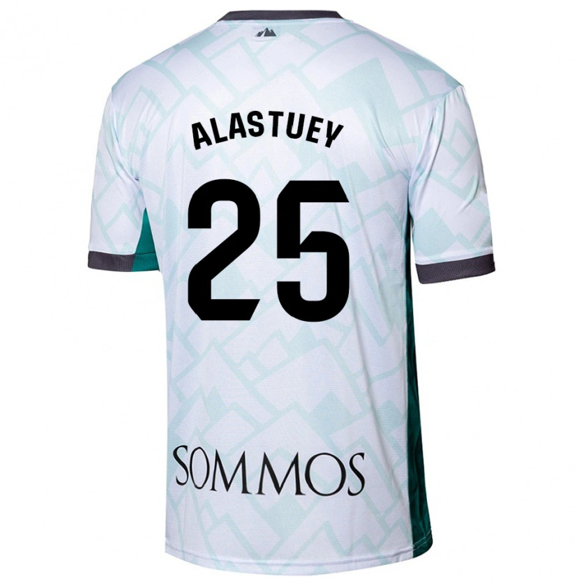 Danxen Hombre Camiseta Martina Alastuey #25 Blanco Verde 2ª Equipación 2024/25 La Camisa México