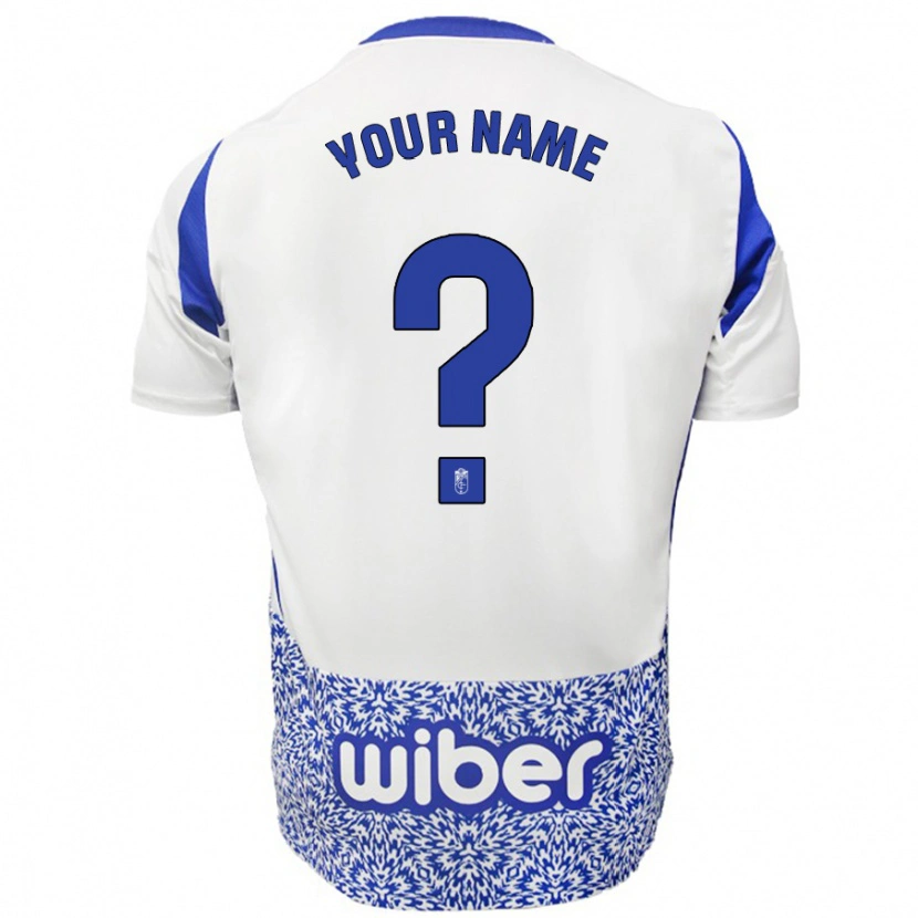 Danxen Hombre Camiseta Su Nombre #0 Blanco Azul 2ª Equipación 2024/25 La Camisa México
