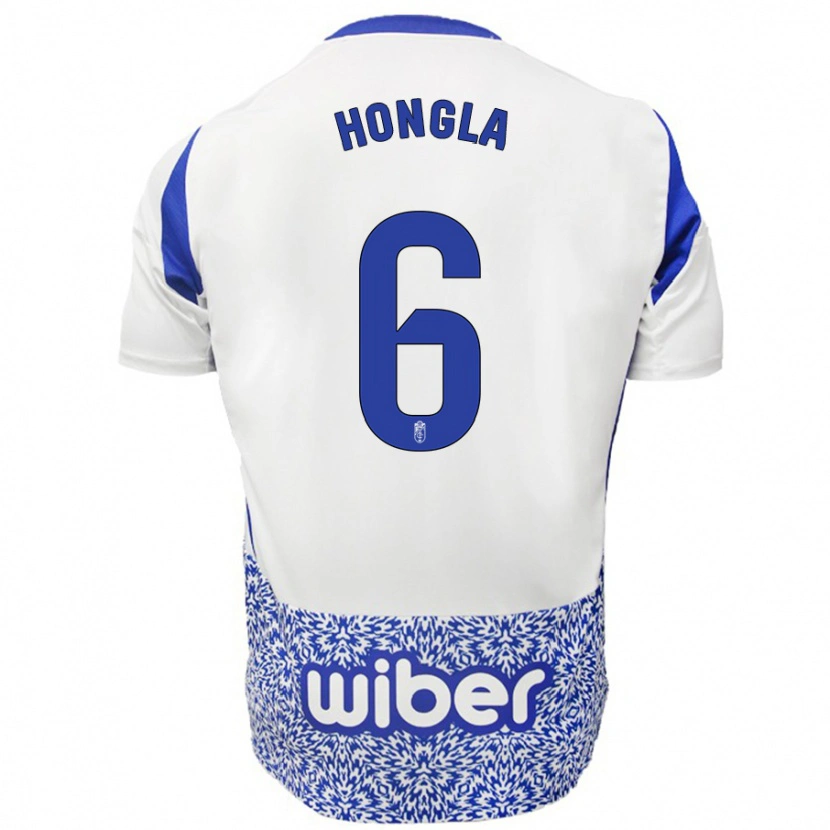 Danxen Hombre Camiseta Martin Hongla #6 Blanco Azul 2ª Equipación 2024/25 La Camisa México