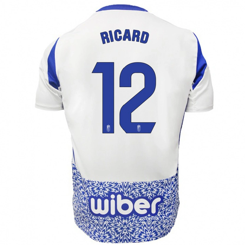 Danxen Hombre Camiseta Ricard Sánchez #12 Blanco Azul 2ª Equipación 2024/25 La Camisa México