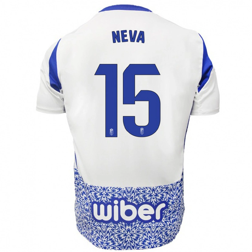 Danxen Hombre Camiseta Carlos Neva #15 Blanco Azul 2ª Equipación 2024/25 La Camisa México