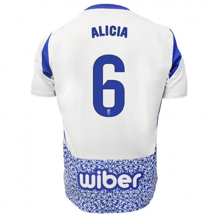 Danxen Hombre Camiseta Alicia #6 Blanco Azul 2ª Equipación 2024/25 La Camisa México