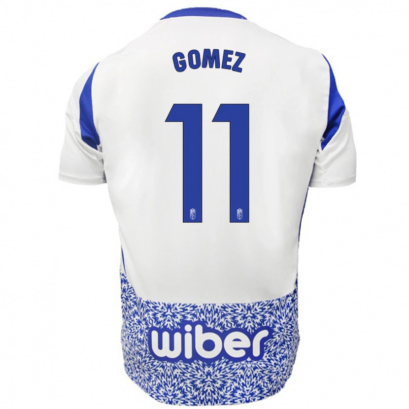 Danxen Hombre Camiseta Andrea Gómez #11 Blanco Azul 2ª Equipación 2024/25 La Camisa México