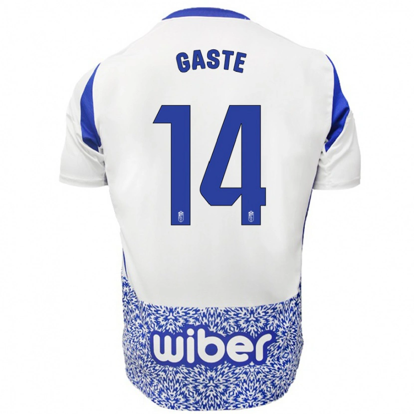 Danxen Hombre Camiseta Gaste #14 Blanco Azul 2ª Equipación 2024/25 La Camisa México