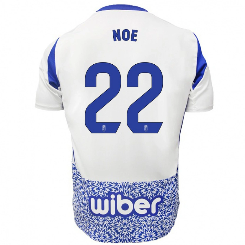 Danxen Hombre Camiseta Noe #22 Blanco Azul 2ª Equipación 2024/25 La Camisa México