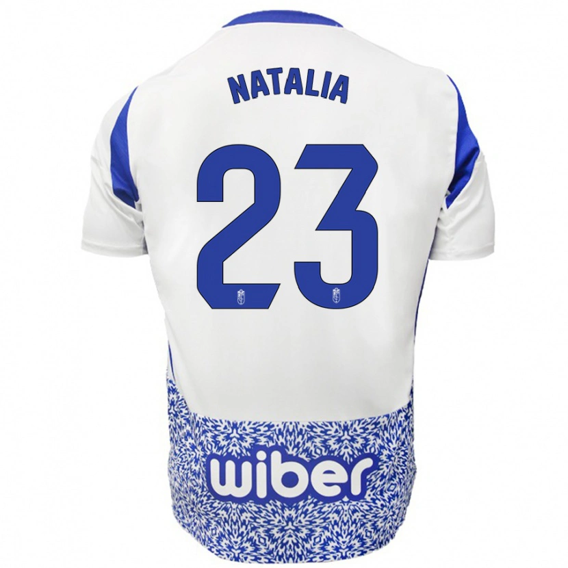 Danxen Hombre Camiseta Natalia #23 Blanco Azul 2ª Equipación 2024/25 La Camisa México