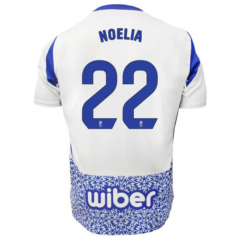 Danxen Hombre Camiseta Noelia Salas Mullens #22 Blanco Azul 2ª Equipación 2024/25 La Camisa México