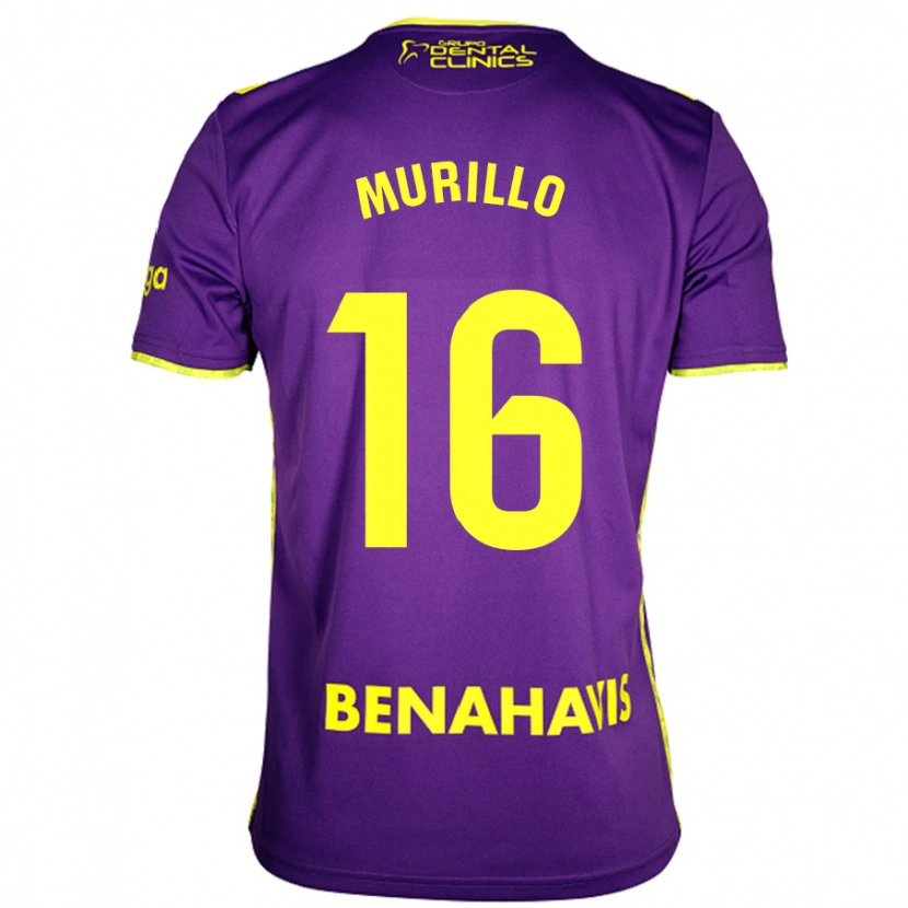 Danxen Hombre Camiseta Diego Murillo #16 Púrpura Amarillo 2ª Equipación 2024/25 La Camisa México