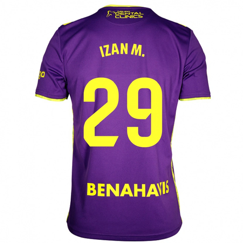 Danxen Hombre Camiseta Izan Merino #29 Púrpura Amarillo 2ª Equipación 2024/25 La Camisa México