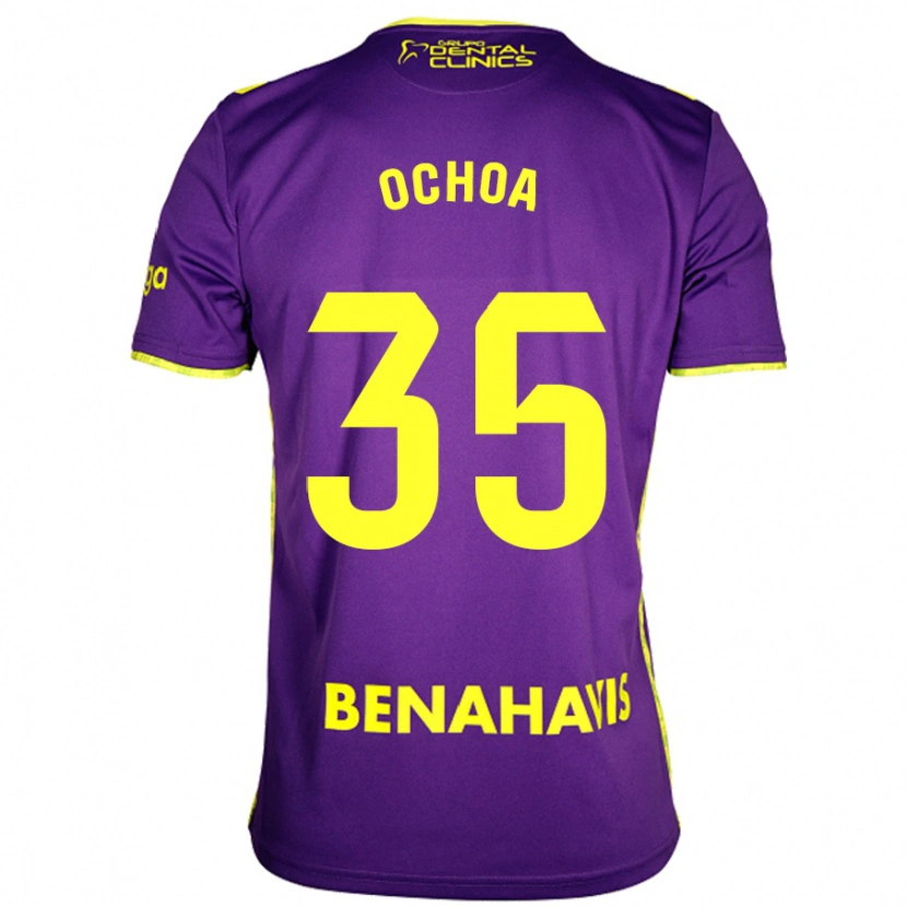 Danxen Hombre Camiseta Aarón Ochoa #35 Púrpura Amarillo 2ª Equipación 2024/25 La Camisa México