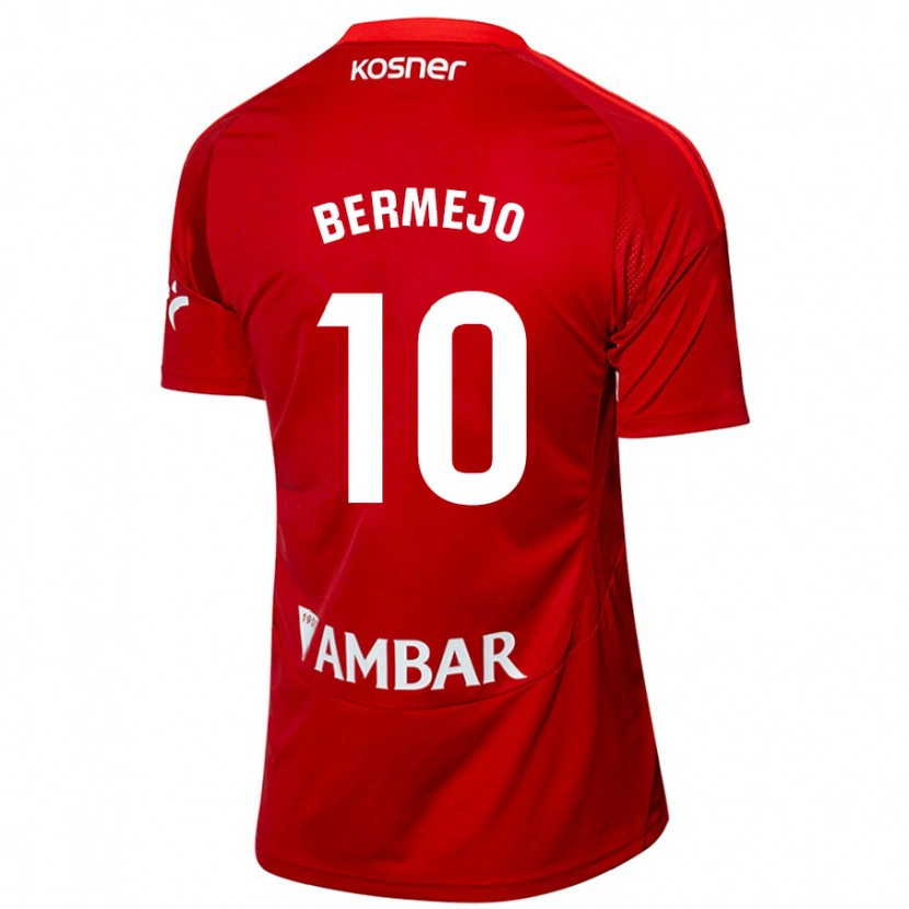 Danxen Hombre Camiseta Sergio Bermejo #10 Blanco Azul 2ª Equipación 2024/25 La Camisa México