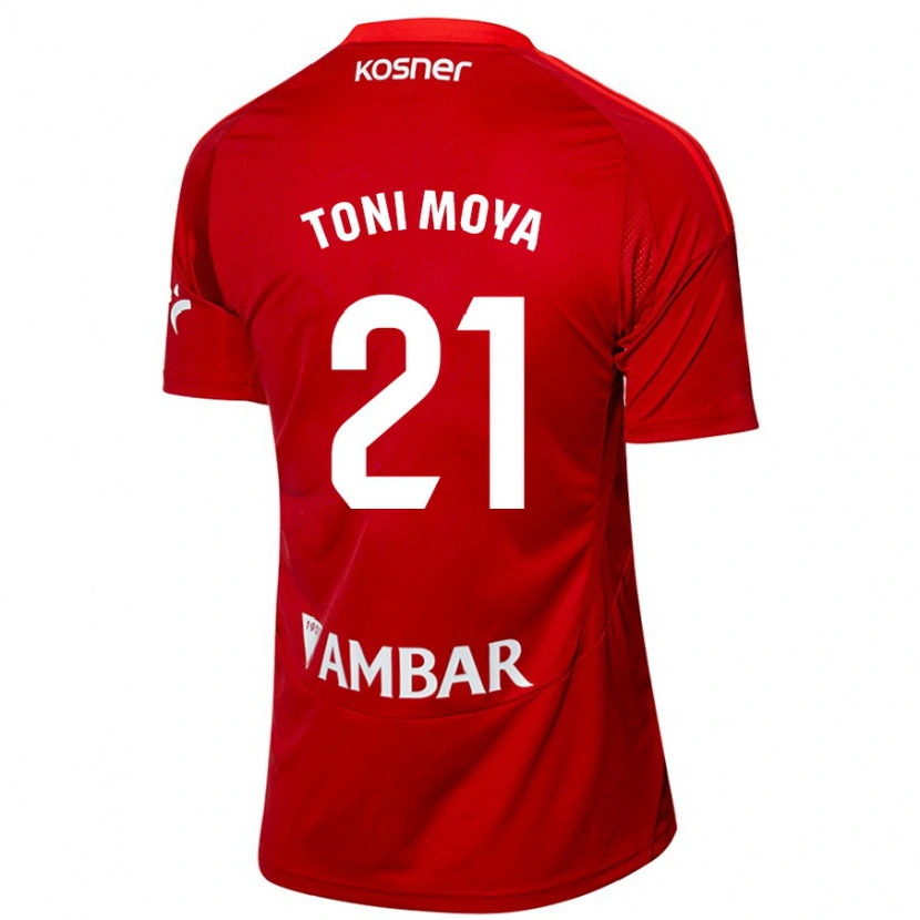 Danxen Hombre Camiseta Toni Moya #21 Blanco Azul 2ª Equipación 2024/25 La Camisa México