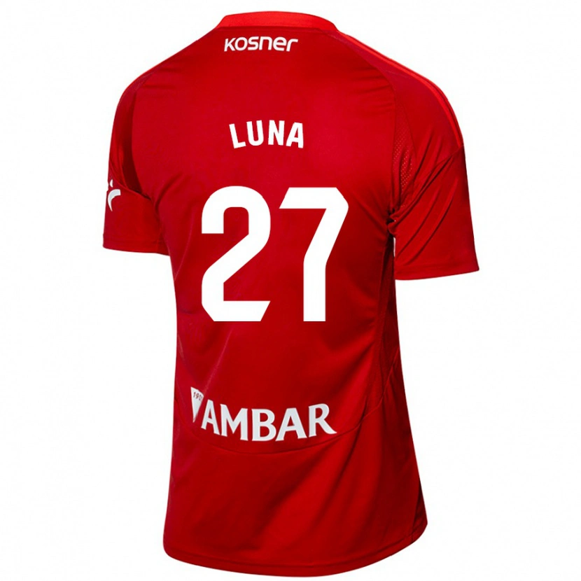 Danxen Hombre Camiseta Marcos Luna #27 Blanco Azul 2ª Equipación 2024/25 La Camisa México