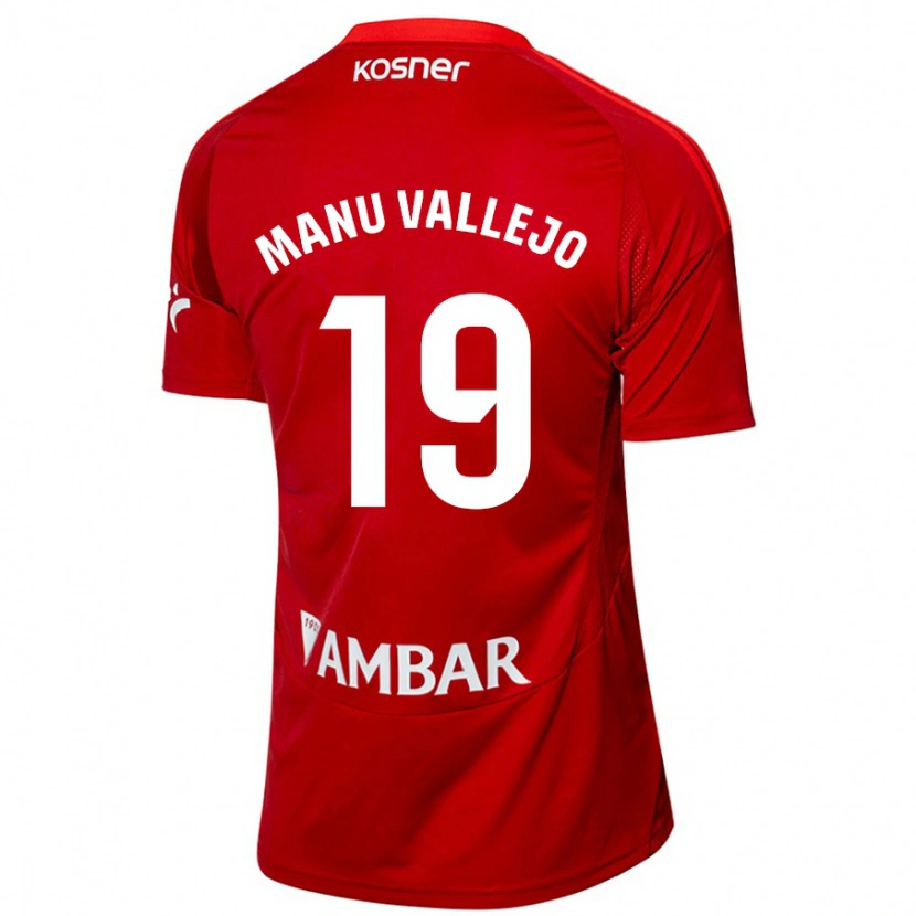Danxen Hombre Camiseta Manu Vallejo #19 Blanco Azul 2ª Equipación 2024/25 La Camisa México