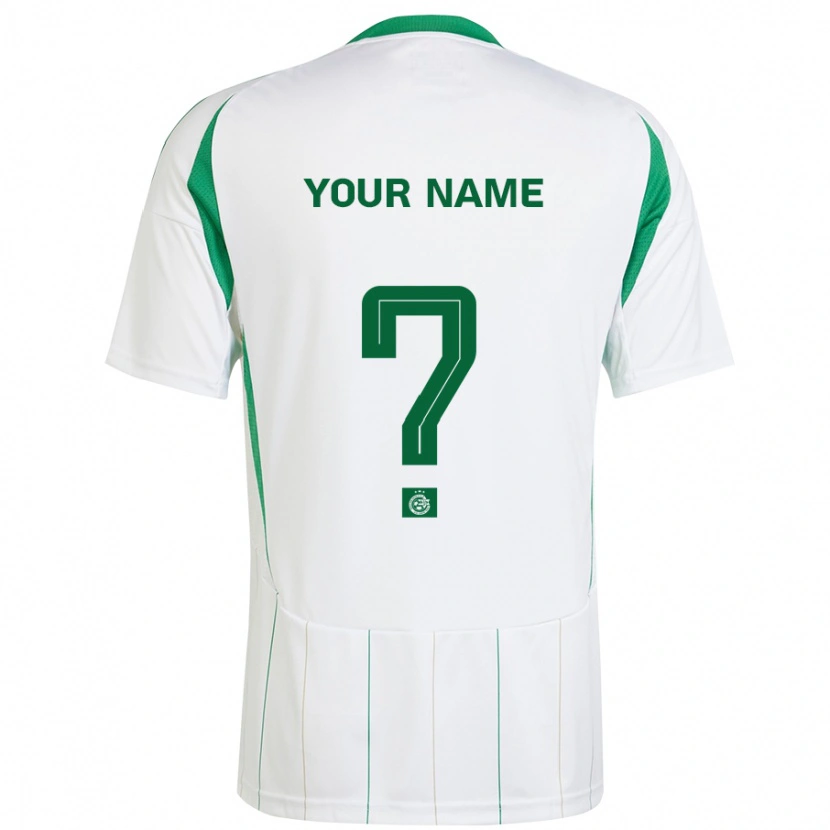 Danxen Hombre Camiseta Su Nombre #0 Blanco Verde 2ª Equipación 2024/25 La Camisa México