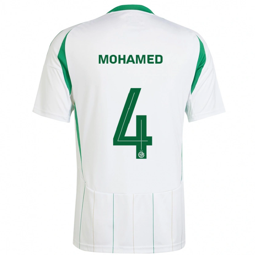 Danxen Hombre Camiseta Ali Mohamed #4 Blanco Verde 2ª Equipación 2024/25 La Camisa México