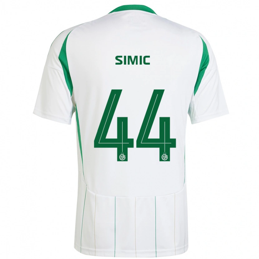 Danxen Hombre Camiseta Lorenco Simic #44 Blanco Verde 2ª Equipación 2024/25 La Camisa México