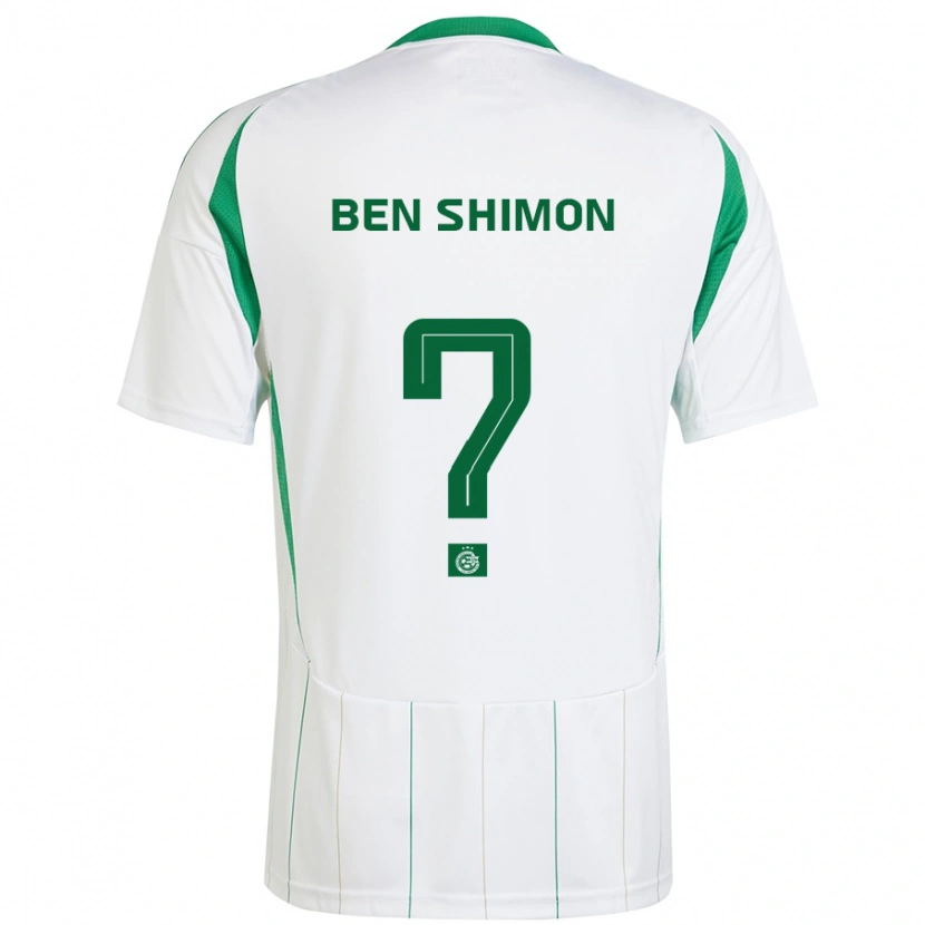 Danxen Hombre Camiseta Elad Ben Shimon #0 Blanco Verde 2ª Equipación 2024/25 La Camisa México