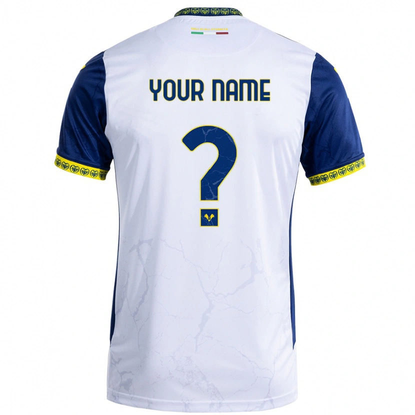 Danxen Hombre Camiseta Su Nombre #0 Blanco Azul 2ª Equipación 2024/25 La Camisa México