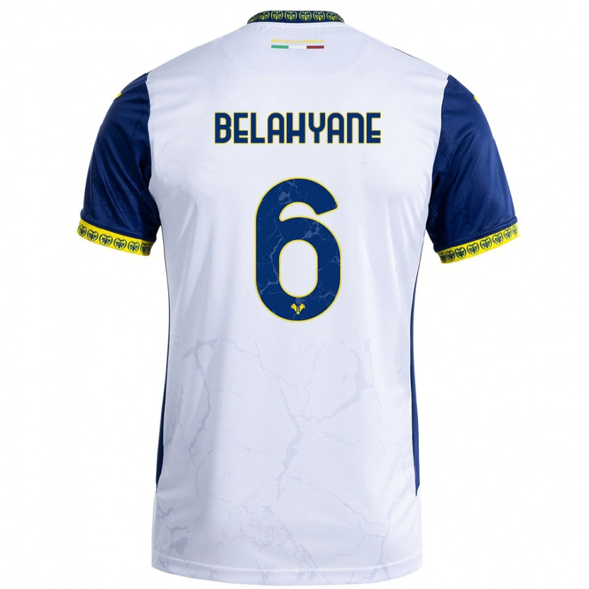 Danxen Hombre Camiseta Reda Belahyane #6 Blanco Azul 2ª Equipación 2024/25 La Camisa México