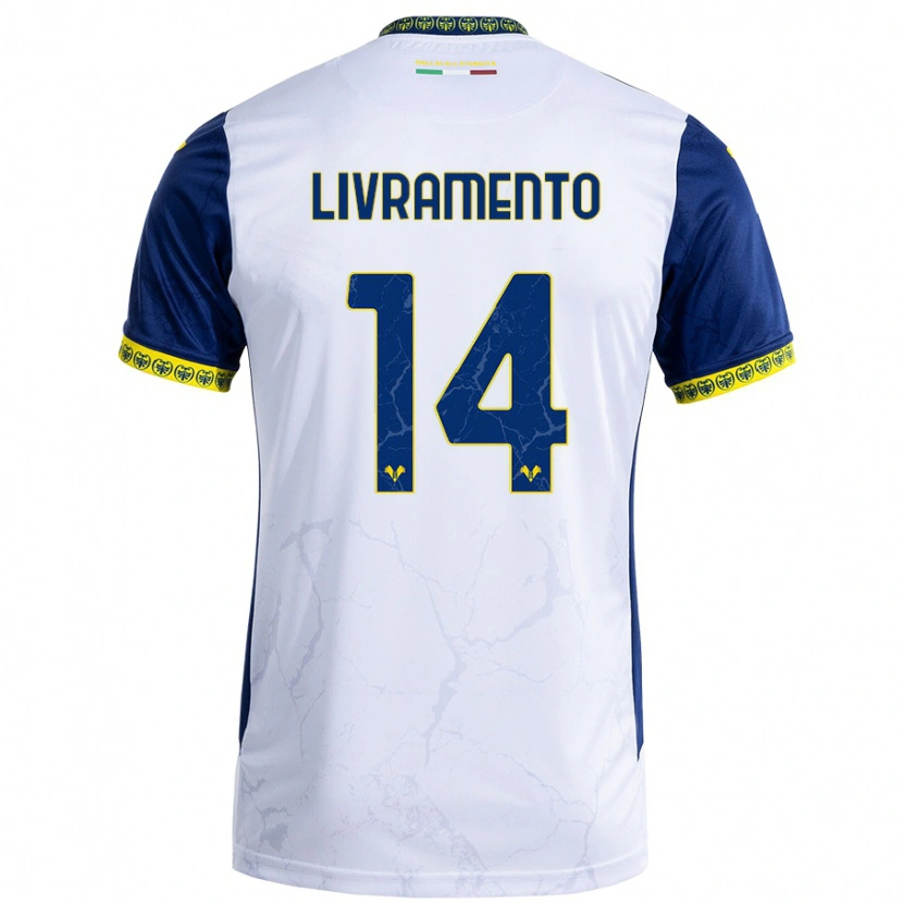 Danxen Hombre Camiseta Dailon Rocha Livramento #14 Blanco Azul 2ª Equipación 2024/25 La Camisa México
