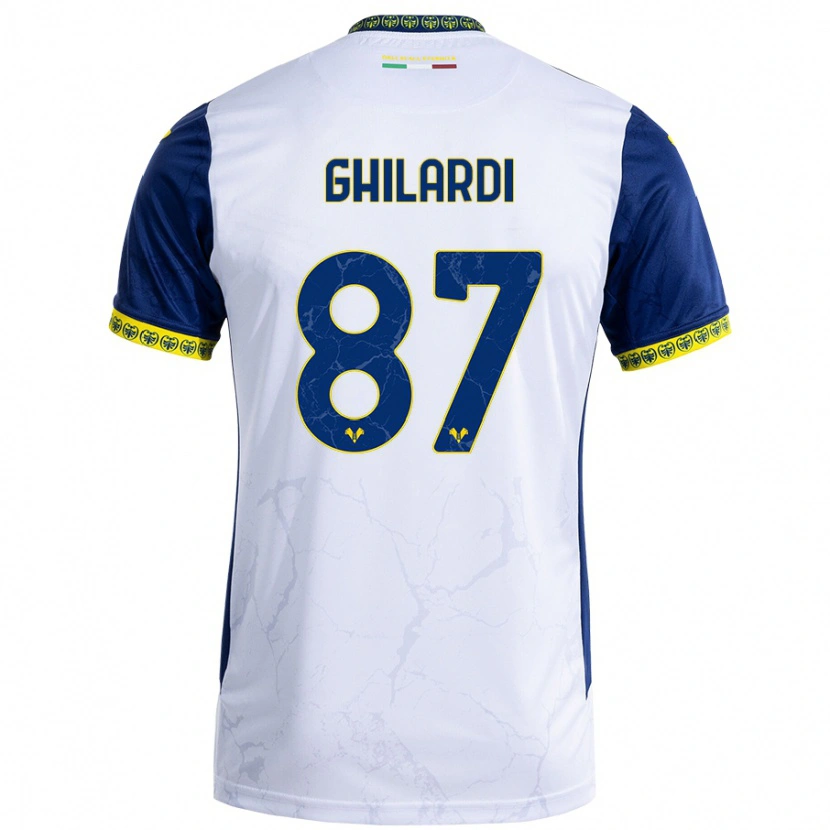 Danxen Hombre Camiseta Daniele Ghilardi #87 Blanco Azul 2ª Equipación 2024/25 La Camisa México