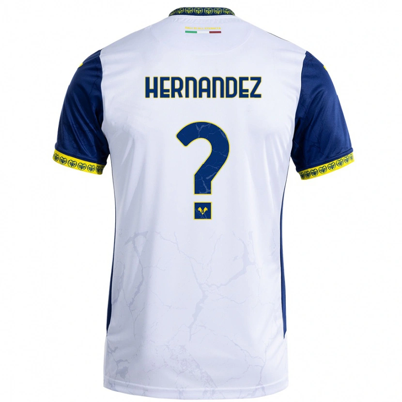 Danxen Hombre Camiseta Joaquin Hernandez #0 Blanco Azul 2ª Equipación 2024/25 La Camisa México