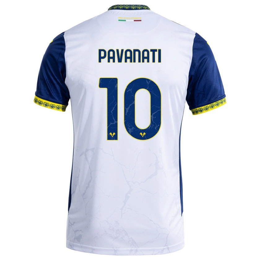 Danxen Hombre Camiseta Alessandro Pavanati #10 Blanco Azul 2ª Equipación 2024/25 La Camisa México