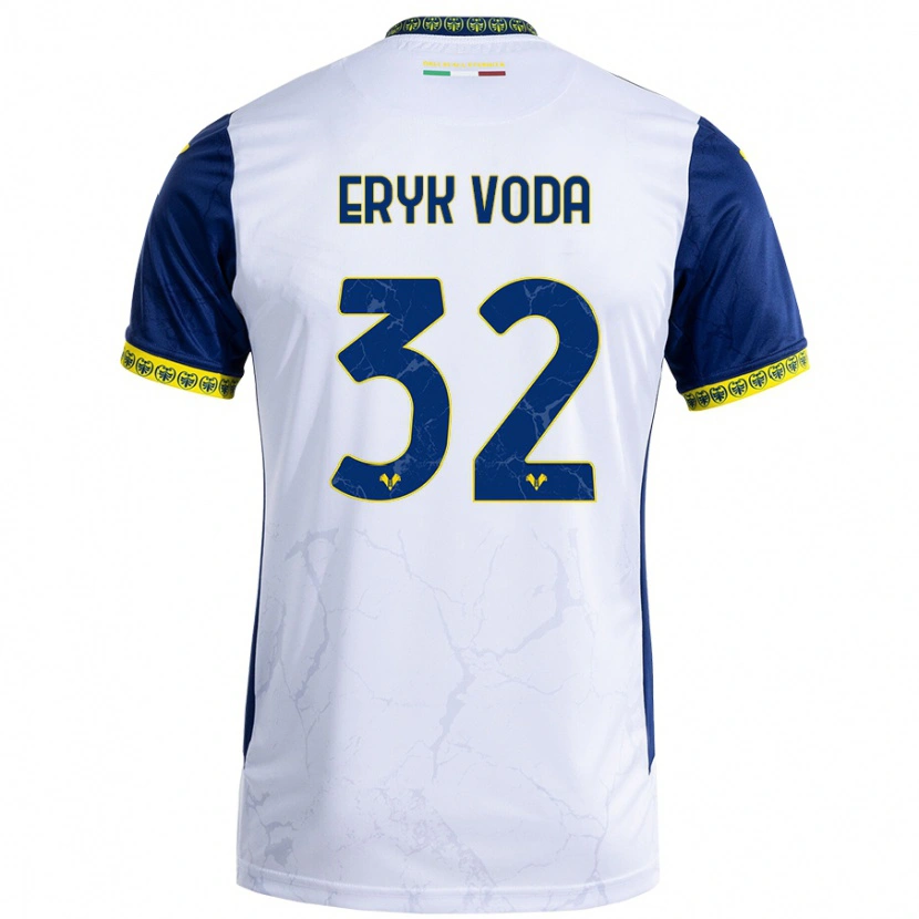 Danxen Hombre Camiseta Andrei Eryk Voda #32 Blanco Azul 2ª Equipación 2024/25 La Camisa México