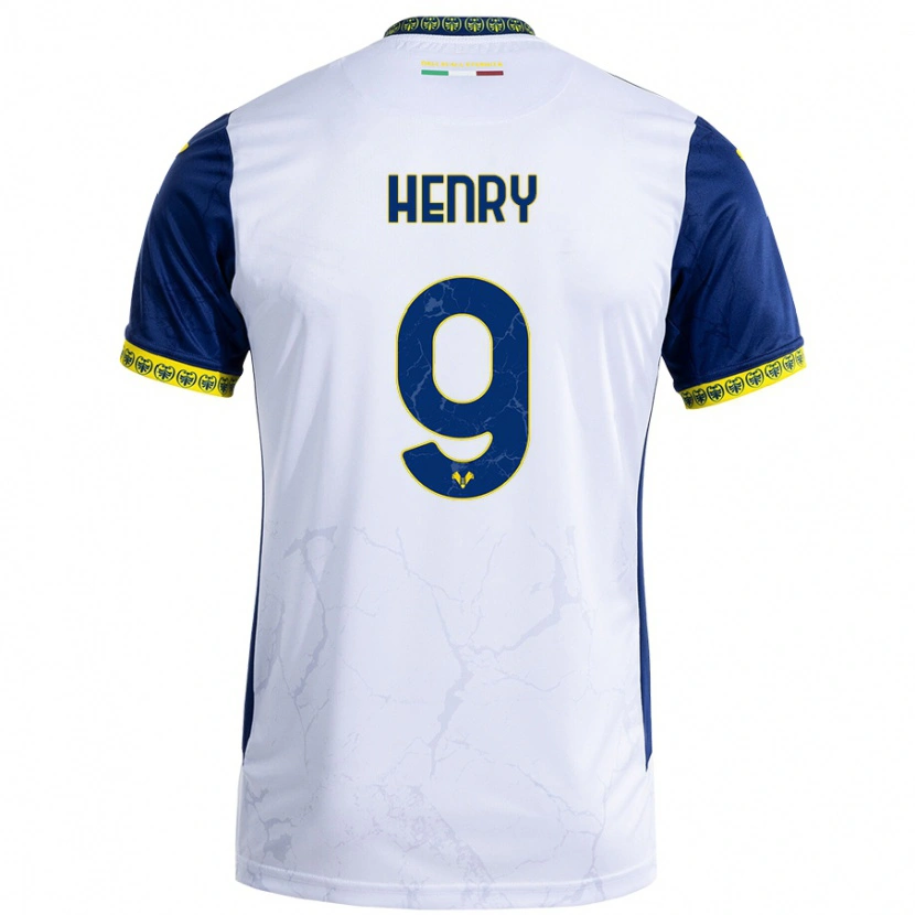 Danxen Hombre Camiseta Thomas Henry #9 Blanco Azul 2ª Equipación 2024/25 La Camisa México
