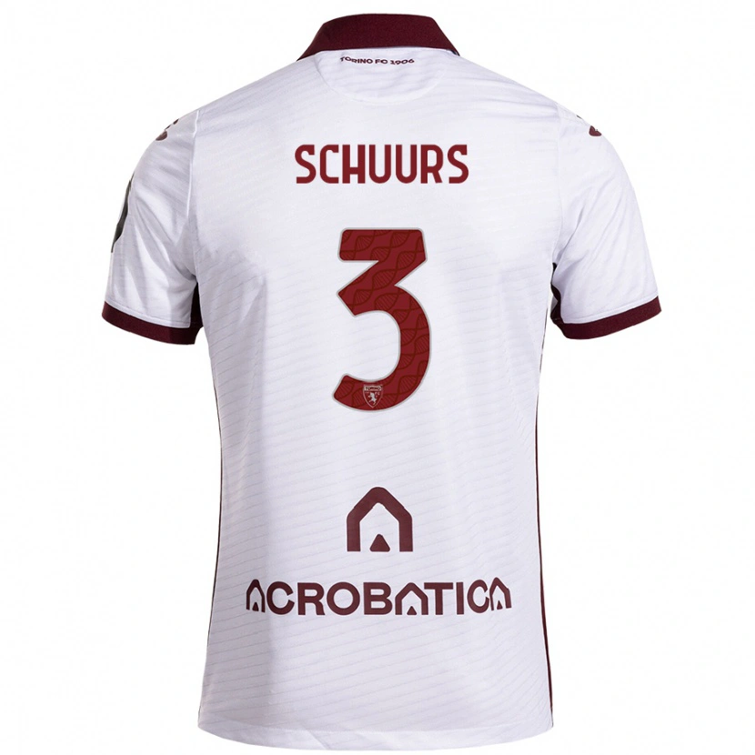 Danxen Hombre Camiseta Perr Schuurs #3 Blanco Granate 2ª Equipación 2024/25 La Camisa México