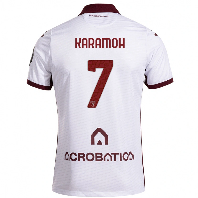 Danxen Hombre Camiseta Yann Karamoh #7 Blanco Granate 2ª Equipación 2024/25 La Camisa México