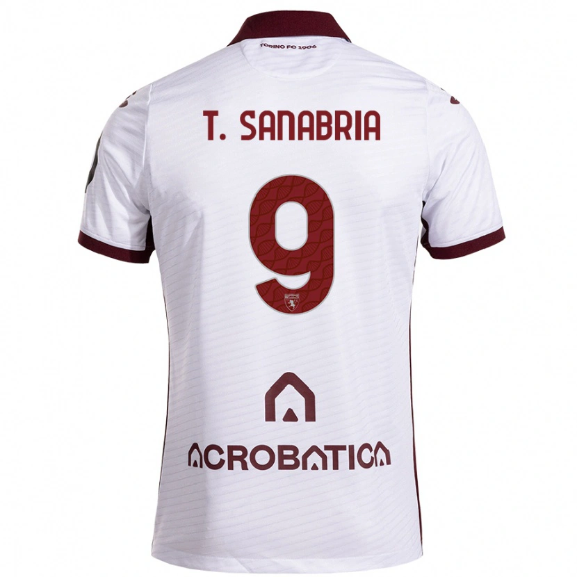 Danxen Hombre Camiseta Antonio Sanabria #9 Blanco Granate 2ª Equipación 2024/25 La Camisa México