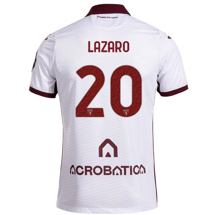 Danxen Hombre Camiseta Valentino Lazaro #20 Blanco Granate 2ª Equipación 2024/25 La Camisa México