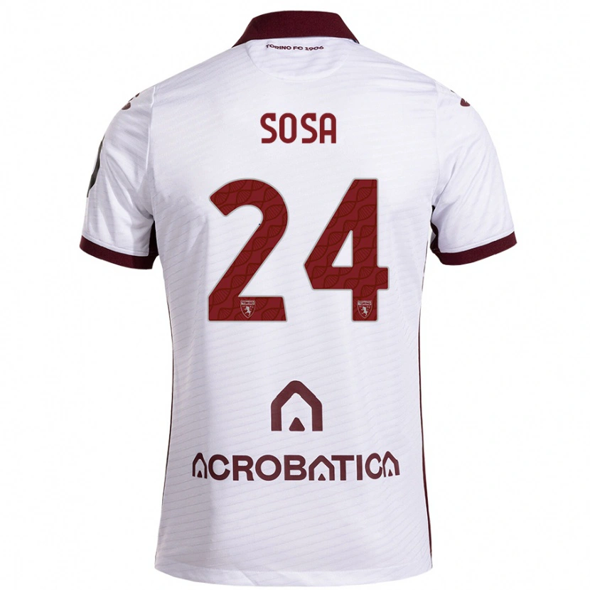 Danxen Hombre Camiseta Borna Sosa #24 Blanco Granate 2ª Equipación 2024/25 La Camisa México