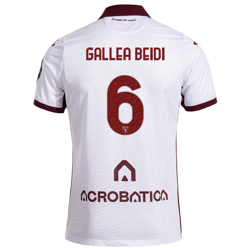 Danxen Hombre Camiseta Francesco Gallea Beidi #6 Blanco Granate 2ª Equipación 2024/25 La Camisa México
