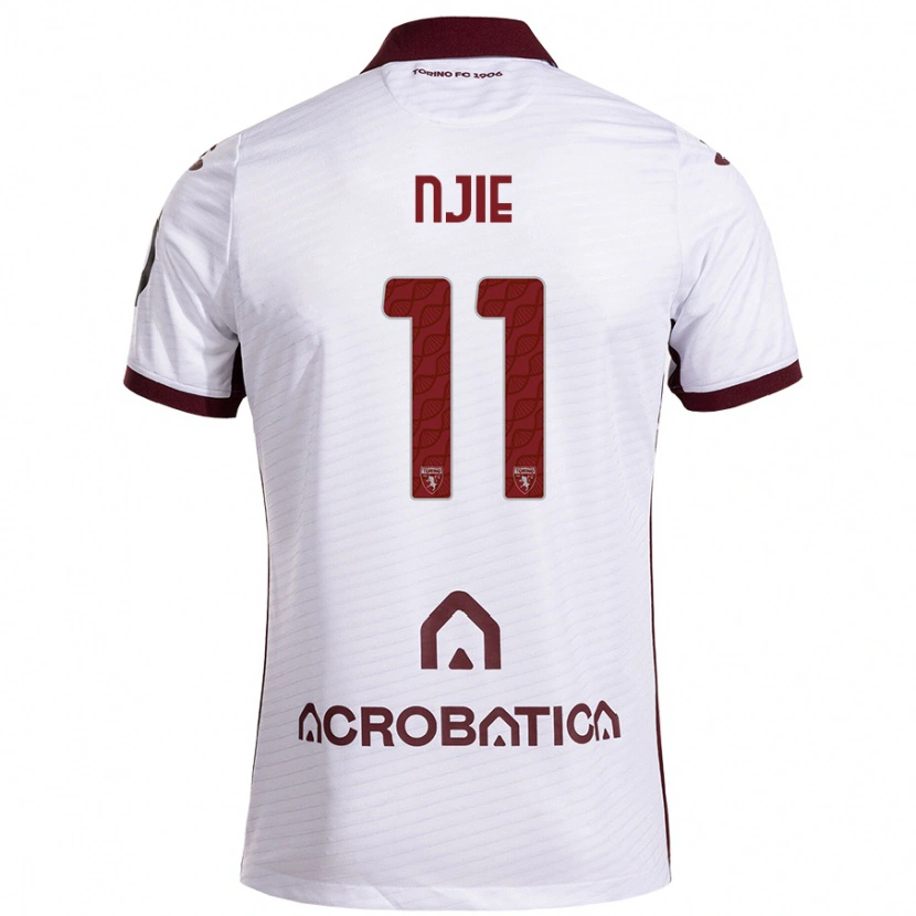 Danxen Hombre Camiseta Alieu Njie #11 Blanco Granate 2ª Equipación 2024/25 La Camisa México