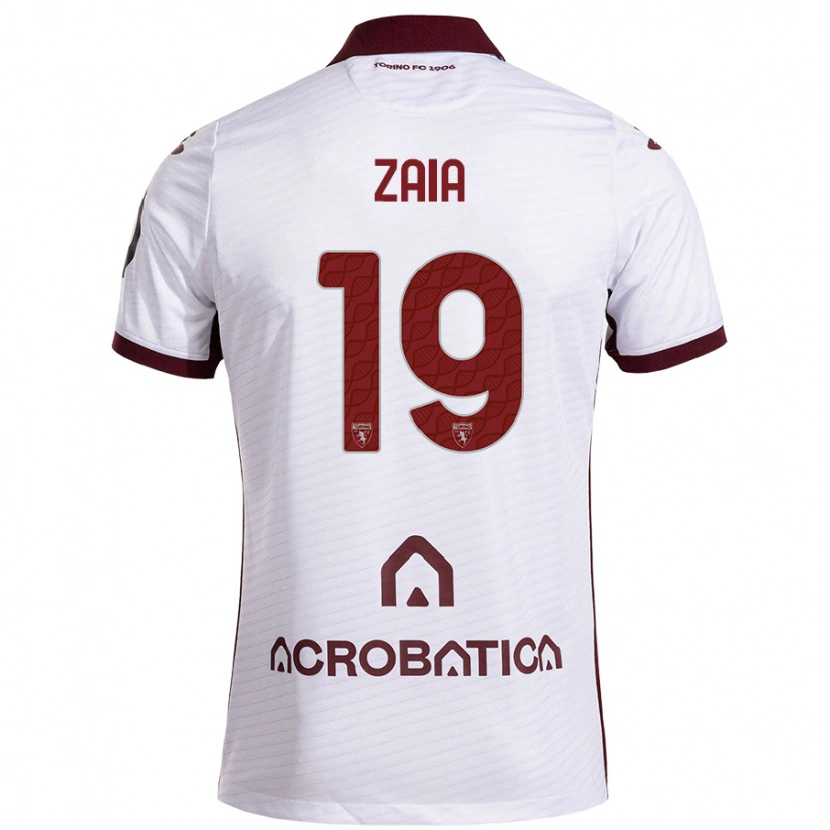 Danxen Hombre Camiseta Edoardo Zaia #19 Blanco Granate 2ª Equipación 2024/25 La Camisa México