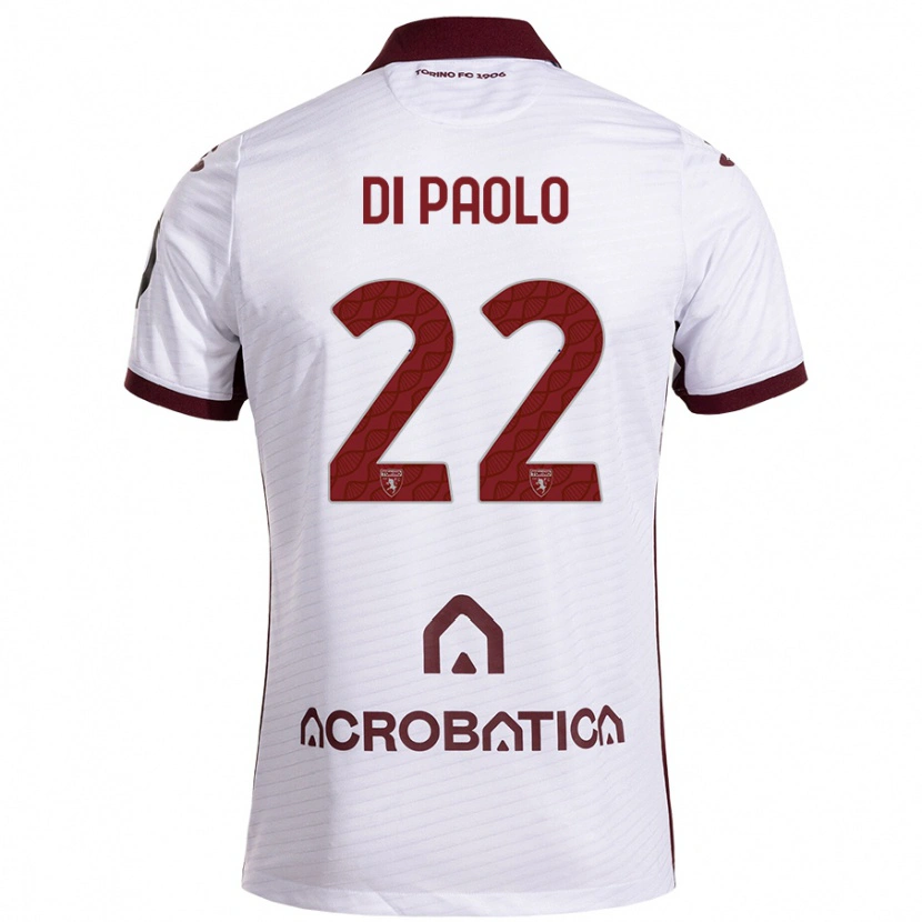 Danxen Hombre Camiseta Sebastiano Di Paolo #22 Blanco Granate 2ª Equipación 2024/25 La Camisa México