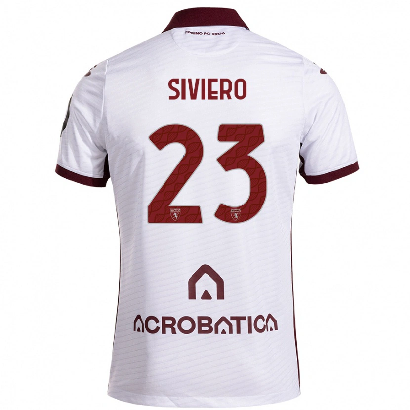 Danxen Hombre Camiseta Lapo Siviero #23 Blanco Granate 2ª Equipación 2024/25 La Camisa México
