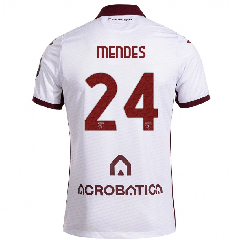 Danxen Hombre Camiseta Rodrigo Mendes #24 Blanco Granate 2ª Equipación 2024/25 La Camisa México