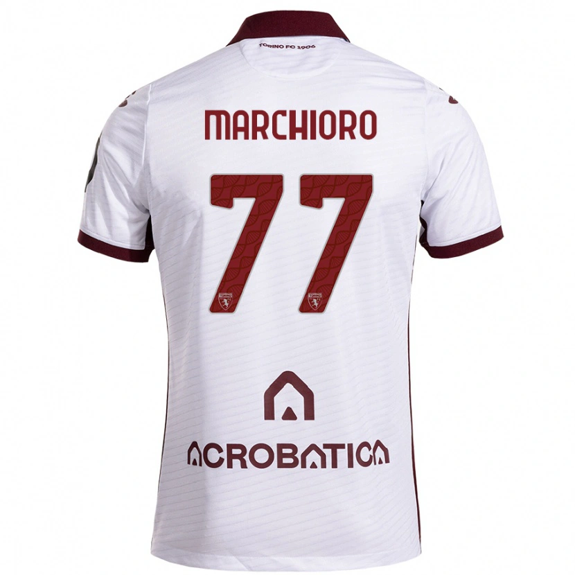 Danxen Hombre Camiseta Raffaele Marchioro #77 Blanco Granate 2ª Equipación 2024/25 La Camisa México