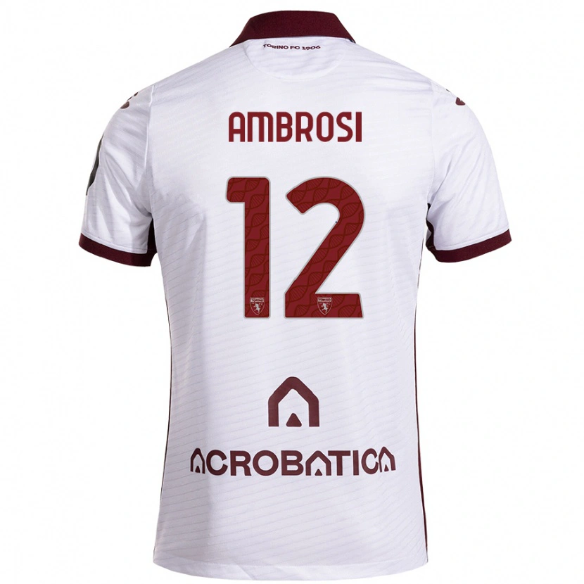 Danxen Hombre Camiseta Martina Ambrosi #12 Blanco Granate 2ª Equipación 2024/25 La Camisa México