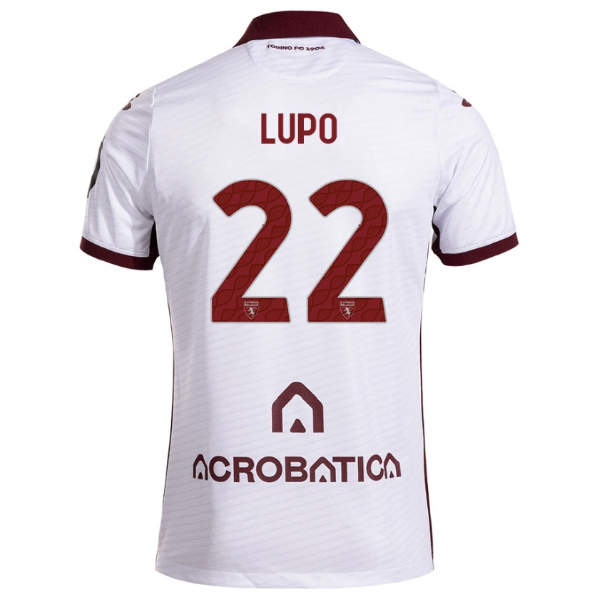 Danxen Hombre Camiseta Enrica Lupo #22 Blanco Granate 2ª Equipación 2024/25 La Camisa México