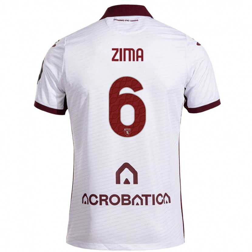 Danxen Hombre Camiseta David Zima #6 Blanco Granate 2ª Equipación 2024/25 La Camisa México